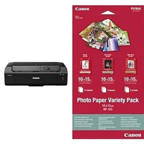 Canon PIXMA PRO-200S Printer - Vibrant Colour Printing, Versatile Media Handling, A3+ Size - 8-Colour Dye-based Ink - 2 Paper Feeds, 1 Multi-Purpose Tray - Easy to Use & 10 x 15 cm Photo Paper