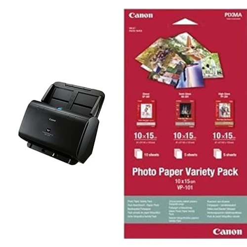 Canon imageFORMULA DR-C230 Document Scanner | Double-sided Scanning with USB for Home & Office | 60 sheet ADF | 30 Pages Per Min | With Canon CaptureOnTouch Software & 10 x 15 cm Photo Paper