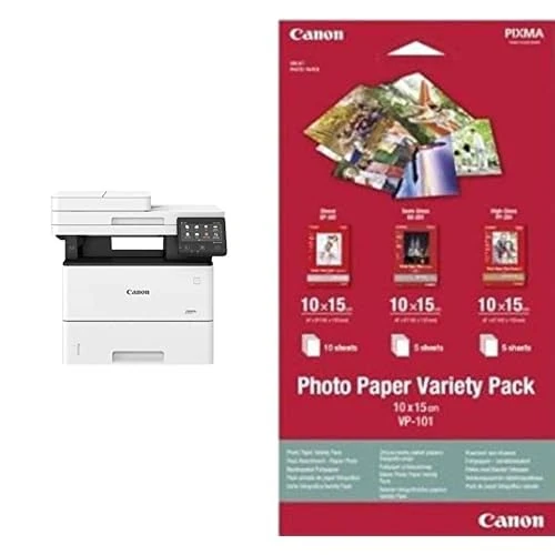 Canon i-SENSYS MF553dw Mono Laser Multifunctional Printer A4 5160C020 & 10 x 15 cm Photo Paper