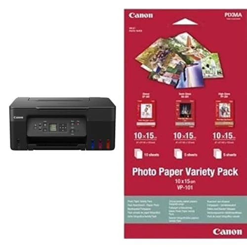 Canon PIXMA G3570 Series - All-in-One MegaTank Printers, Copier & Scanner for Home Use | Wireless Smartphone Connectivity Printer Home Printers & 10 x 15 cm Photo Paper