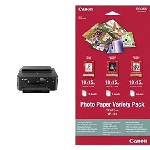 Canon PIXMA TS705a Single Function Inkjet Printer - A4, Print Only - 5 Single Inks - Auto 2-Sided Print - 350-Sheet Input - WiFi, Ethernet Connectivity & 10 x 15 cm Photo Paper