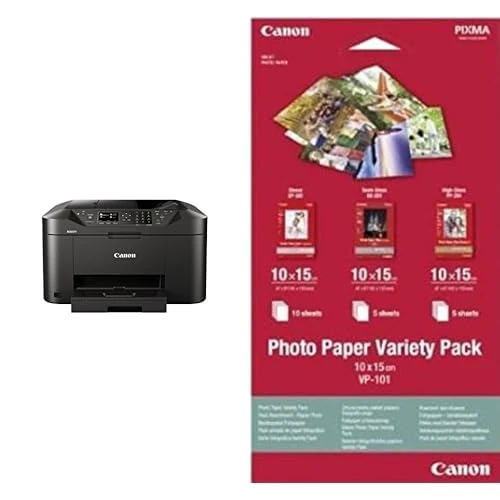 Canon MAXIFY MB2150 Multifunction Colour Inkjet Printer - A4 Print, Copy, Scan, Fax - 250 Sheet Capacity, 50-Sheet ADF - Wi-Fi, Cloud Link, USB Connectivity - Home Office Printer & 10x15cm Photo Paper