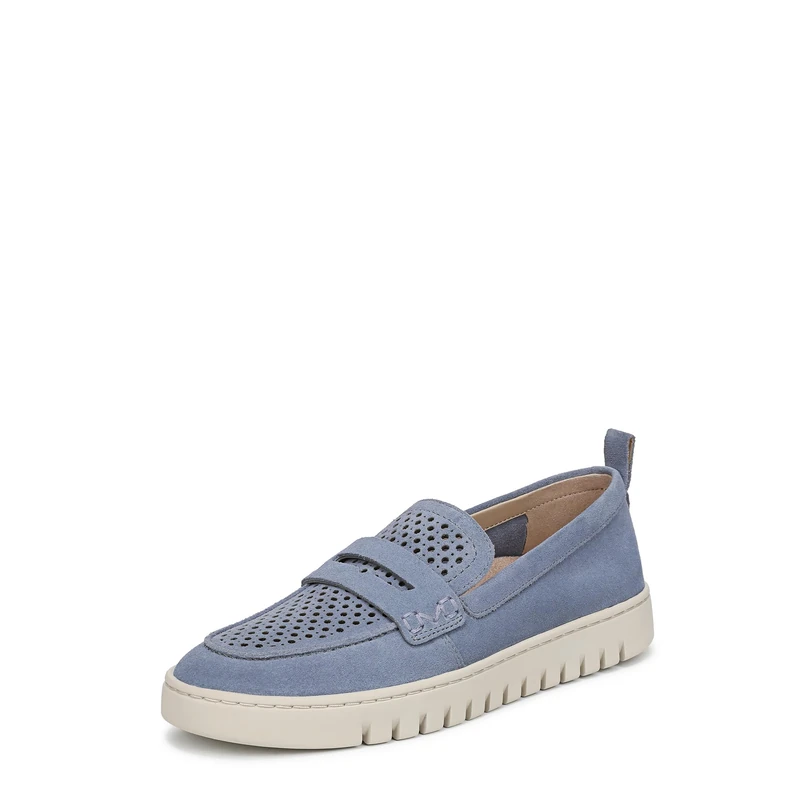 Vionic Women's Uptown Perf Flat Loafers, Pacific Blue Suede, Medium Fit, UK 7