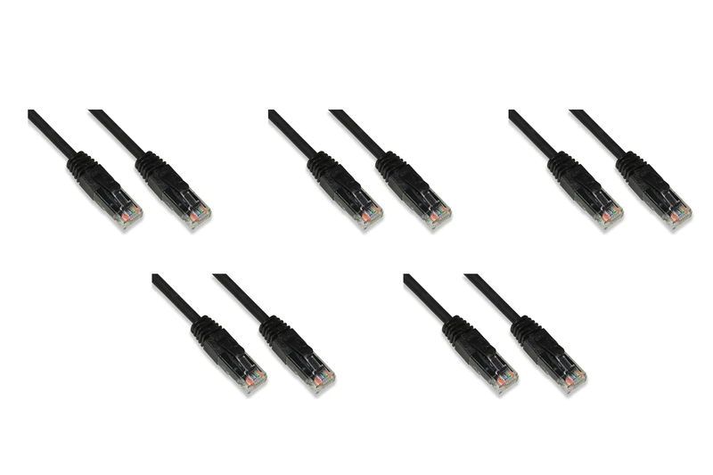 LINK LK6AU100BL05 - Network Cable Category 6a Unshielded UTP AWG24 Black Colour Halogenfree Mt 10 Pack of 5 Pieces