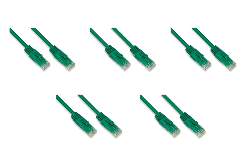 LINK LK6AU075V05 - Network Cable Category 6a Unshielded UTP AWG24 Colour Green Halogenfree 7.5 m Pack of 5