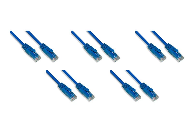 LINK LK6AU075B05 - Network Cable Category 6a Unshielded UTP AWG24 Blue Colour Halogenfree 7.5 m Pack of 5