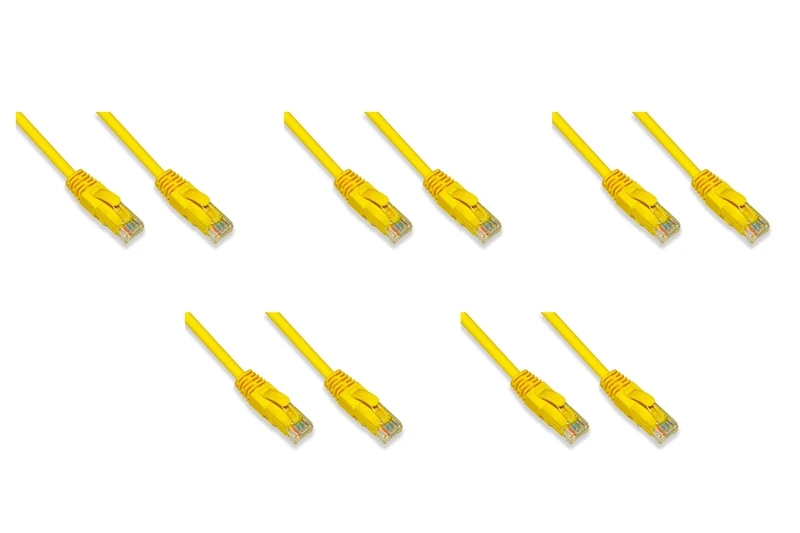 LINK LK6AU100Y052 - Network Cable Category 6a Unshielded UTP AWG24 Yellow Colour Halogenfree Mt 10 Pack of 5 Pieces