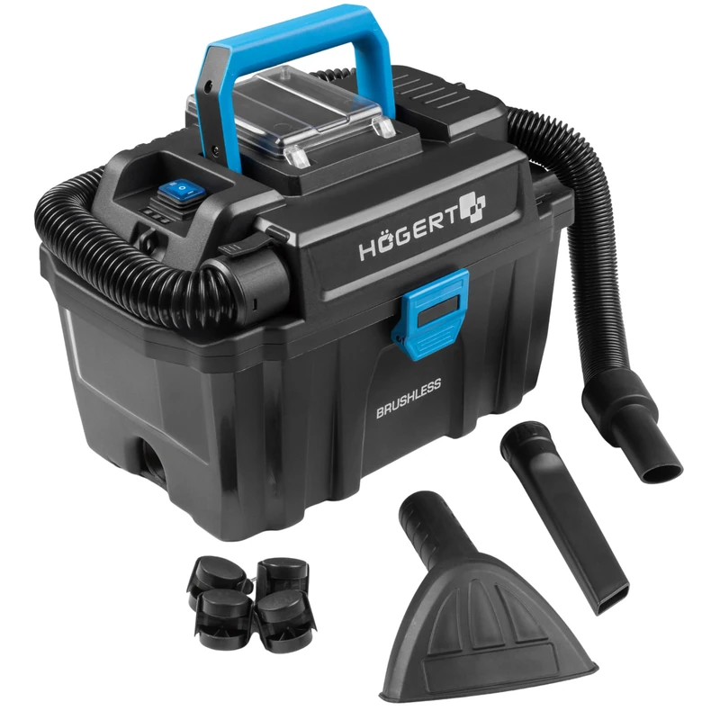 Högert Technik 18V Wet and Dry Vacuum Cleaner Portable Vacuum Cleaner, Compact with HEPA Filter, Blow Function and 10L Reservoir without Battery - Image 1