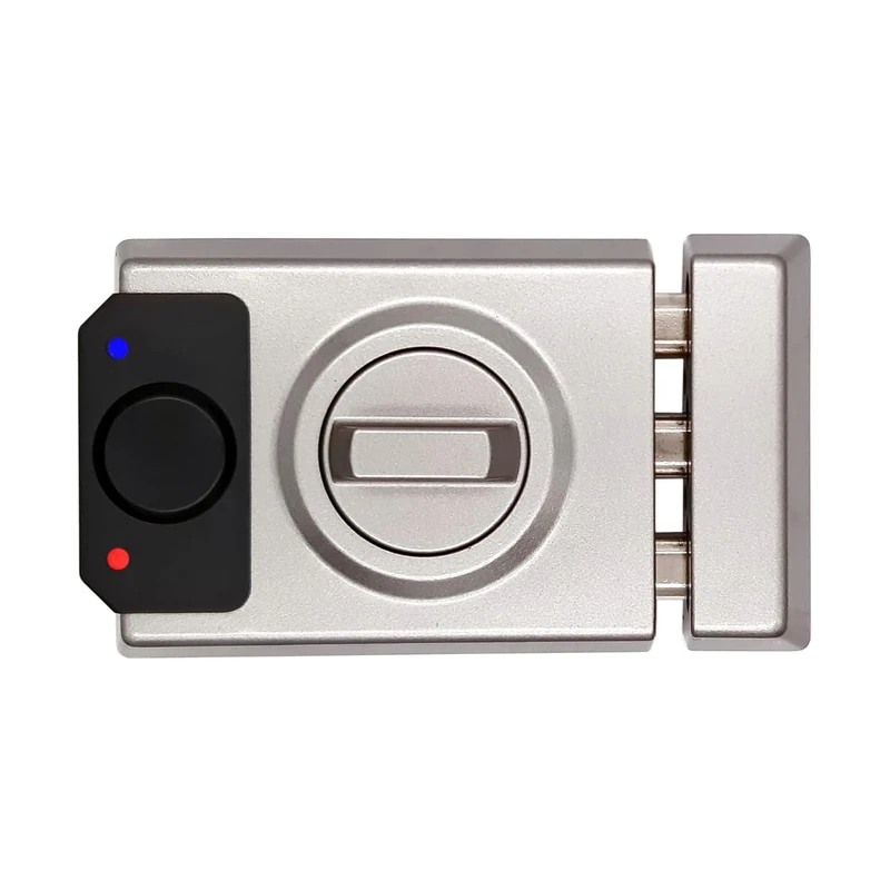 Lince SMARt7930 Smart Door Lock – Deadbolt with 100 dB Alarm, App Control, Remote Control & High-Security Reversible Key – USB-C Rechargeable-Silver