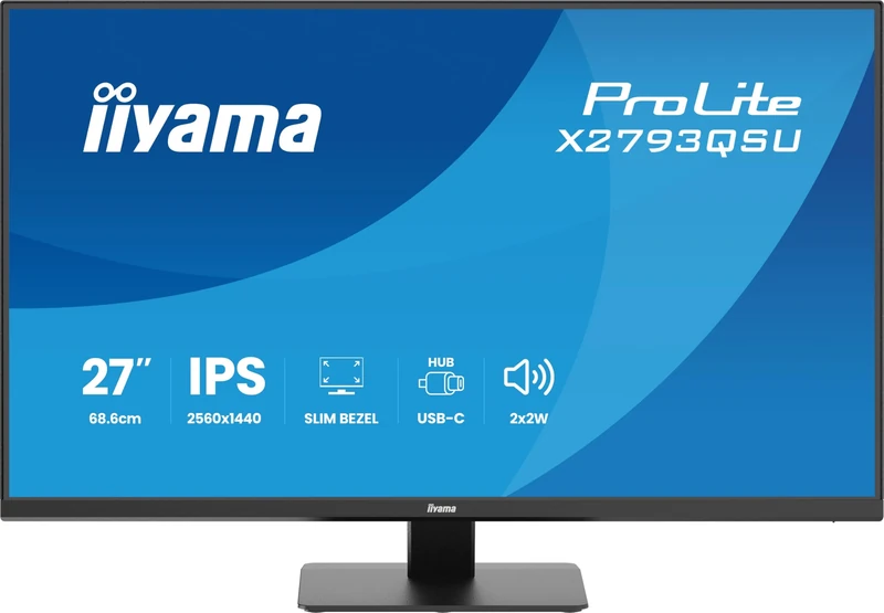 iiyama ProLite X2793QSU‑B1 68.5 cm 27 inch IPS LED Monitor QHD HDMI DP USB 2.0 Slim‑Line Adaptive Sync Energy Class D black