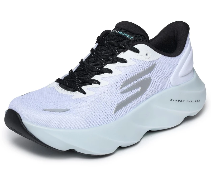 Skechers Women's Aero Burst Running Shoe, White, 4.5 UK