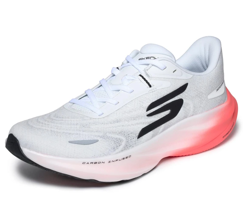 Skechers Men's Aero Spark Running Shoe, White, 8 UK