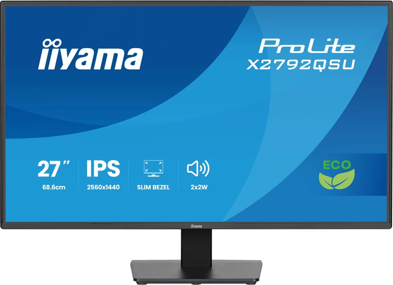 iiyama X2797QSU-B1 27 inch Eco IPS, 120Hz, 1ms, Eyesafe & EyeComfort Certified, 2560x1440, HDMI/DP TCO10, TUV-GS, Epeat Silver