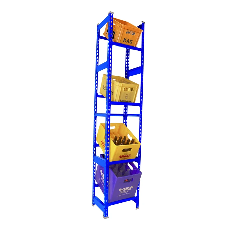 Simon Rack Drinks Crate Rack for 12 Crates, 2000 x 1000 x 300 mm, Blue, Freestanding Metal Shelf for Water Crates, Beer Crates or Drinks Crates, for Kitchen, Garage or Cellar - Image 1