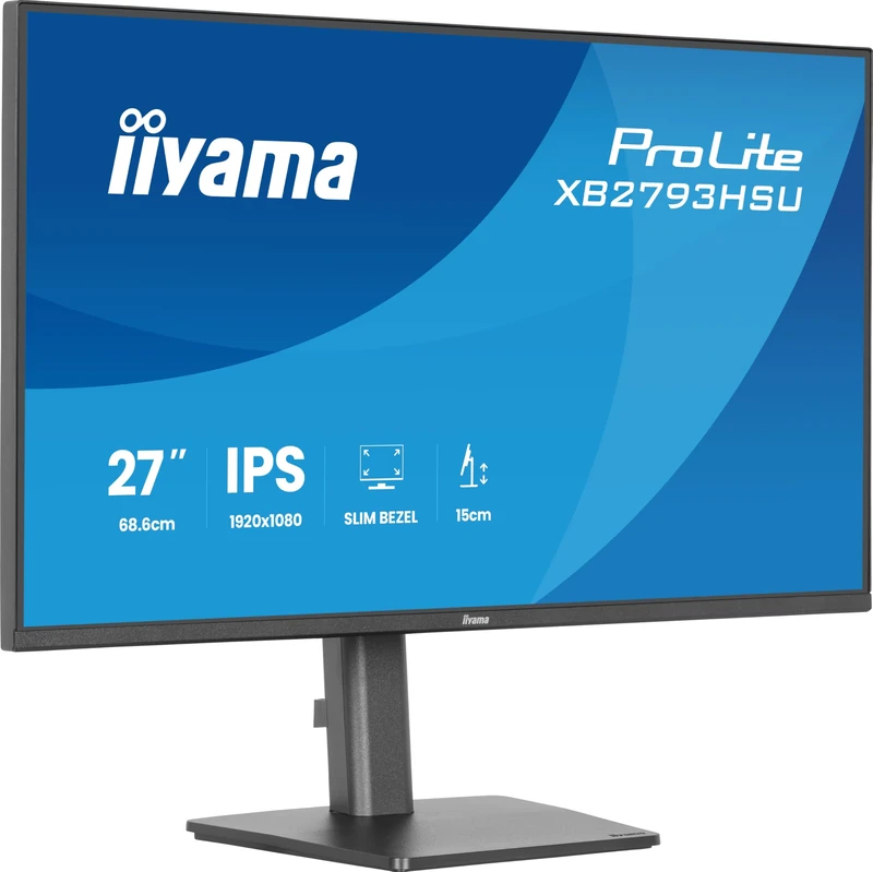 iiyama XB2793HSU-B1 27 inch IPS LCD, 4-side slim bezel, 1920x1080,120Hz, 4ms GtG (1ms MPRT), HDMI/DP/USB, Adaptive Sync, HAS