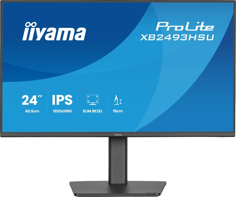 iiyama XB2493HSU-B1 24 inch IPS LCD, 4-side slim bezel, 1920x1080, 120Hz, 4ms GtG (1ms MPRT), HDMI/DP/USB, Adaptive Sync, HAS