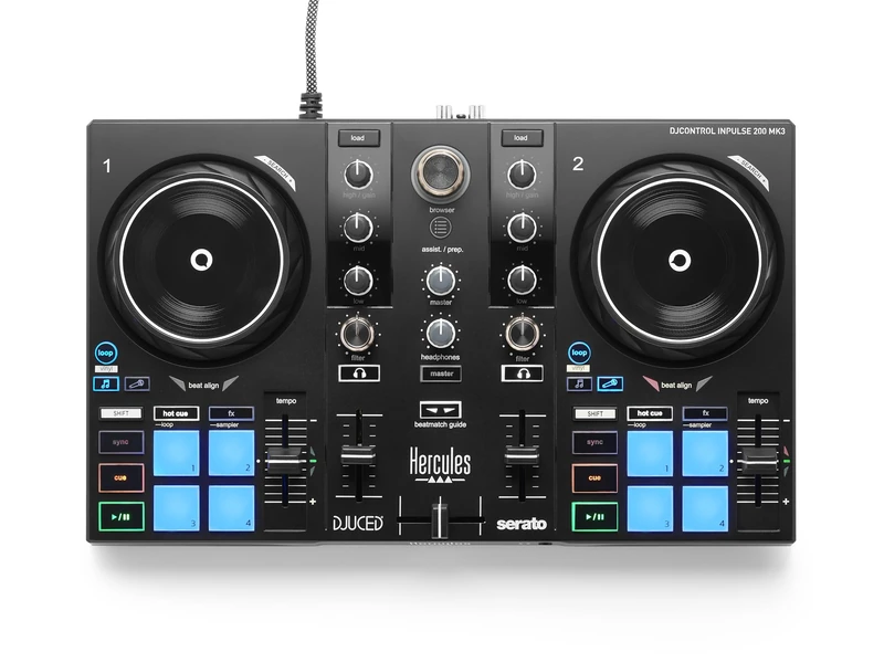 Hercules DJControl Inpulse 200 MK3 – Ideal DJ Controller to Start DJing – Software and Tutorials Included – Spotify and Apple Music streaming with Serato DJ Lite - Image 1