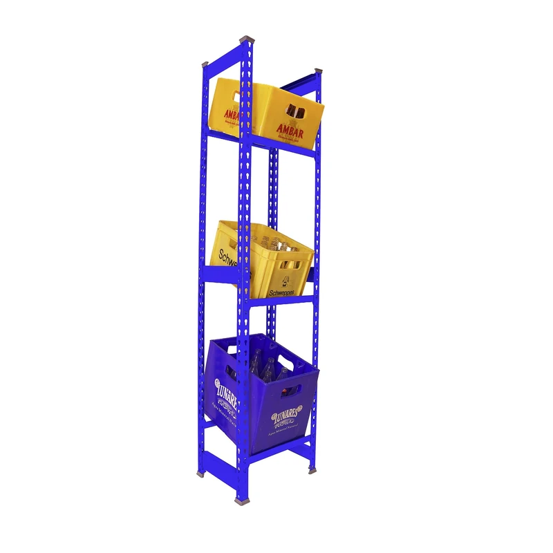 Simon Rack Drinks Crate Rack for 9 Crates, 1800 x 1000 x 300 mm, Blue, Freestanding Metal Shelf for Water Crates, Beer Crates or Drinks Crates, for Kitchen, Garage or Cellar - Image 1