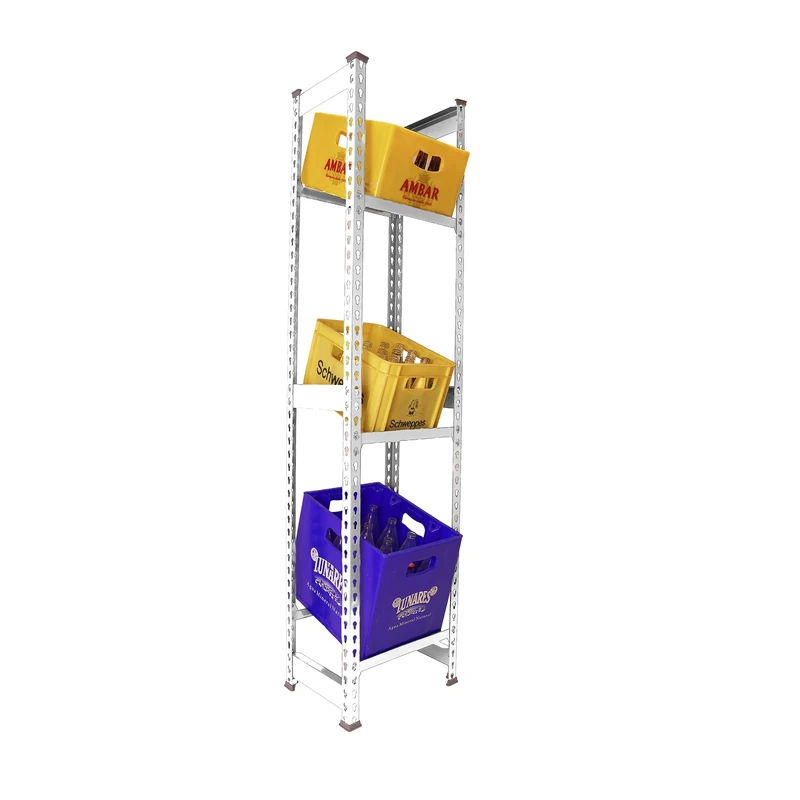 Simon Rack Drinks Crate Rack for 9 Crates, 1800 x 1000 x 300 mm, White, Freestanding Metal Shelf for Water Crates, Beer Crates or Drinks Crates, for Kitchen, Garage or Cellar - Image 1
