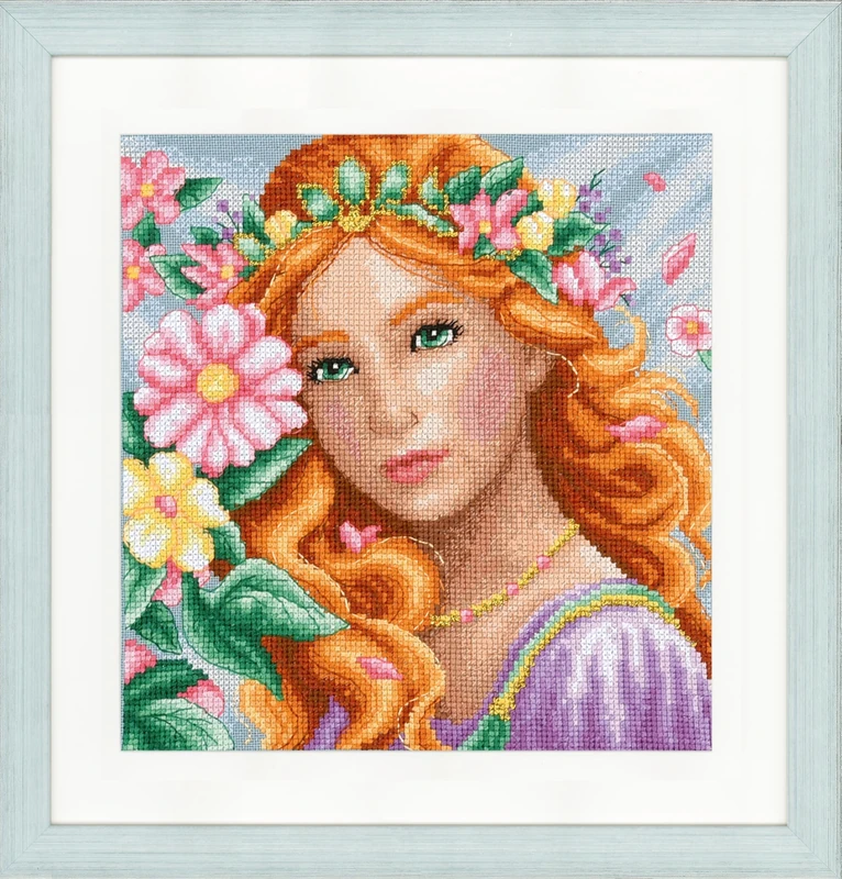 LANARTE Solstice Counted Cross Stitch Kit for Walls Approx. 18 x 18 cm DIY Creative Adults Embroidery Home Decor Wall Art Kit for Hobby Cross Stitch