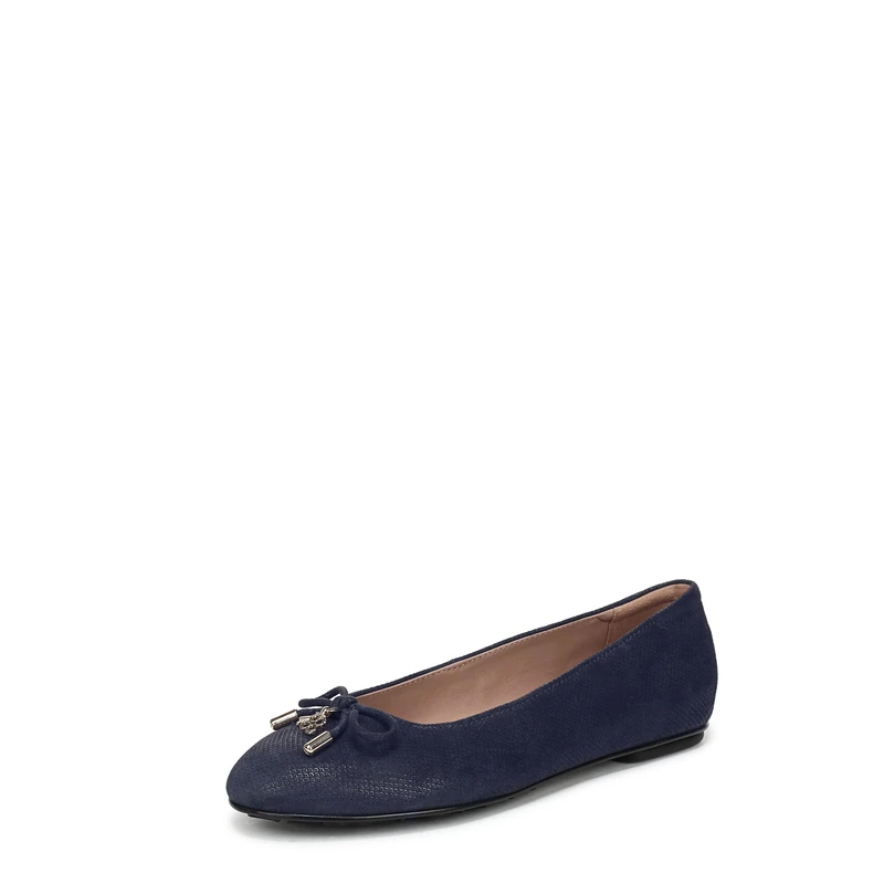 Naturalizer Women's Ashlyn Ballet Flats, Navy Suede, Wide Fit, UK 6