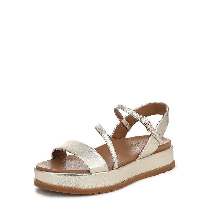 Naturalizer Women's Zayda Flat Sandals, Patina Pewter Metall, Wide Fit, UK 8 - Image 1