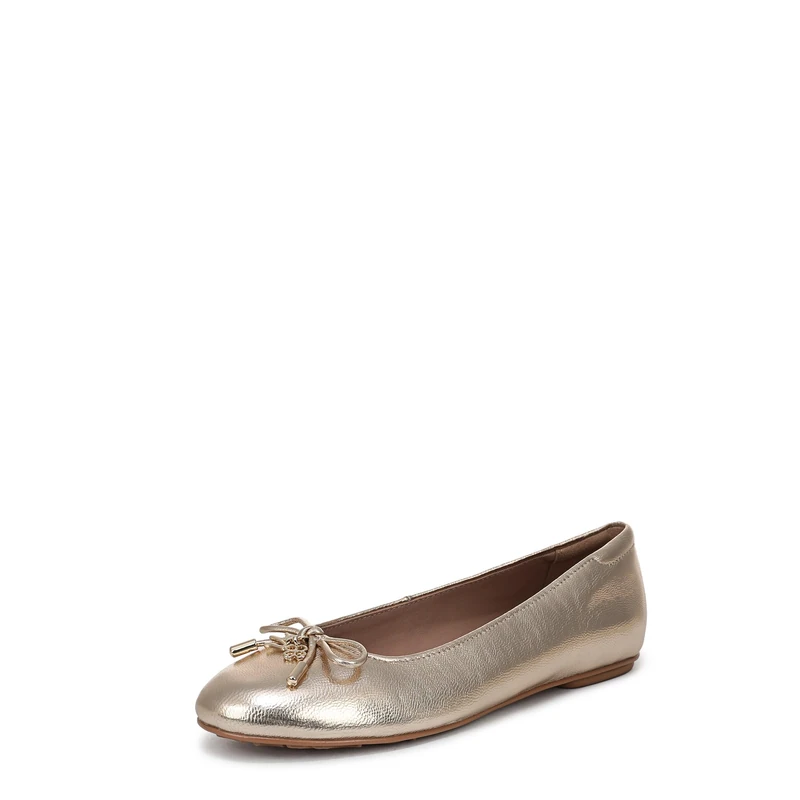 Naturalizer Women's Ashlyn Ballet Flats, Light Champagne Leather, Wide Fit, UK 7 - Image 1
