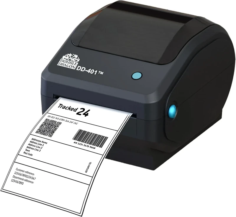 Double Dragon 4” Direct Thermal Label Printer – USB-Only, No Bluetooth or Wi-Fi, 203 DPI High-Speed Shipping & Barcode Printer for Windows & Mac, Large Roll Capacity, 4x6 Compatible, No Ink or Ribbon
