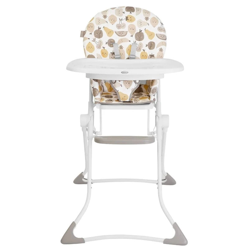 Graco MiniLite Highchair with Ultra-Compact fold, Lightweight at only 4.7kg and freestanding fold, Fruitella Fashion