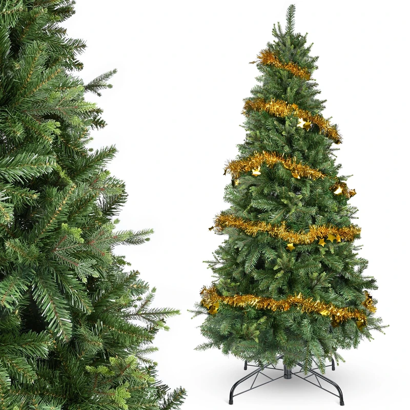 YEAUPE PRO 160cm Artificial Christmas Tree with 800 Tips, PVC + PE | Sturdy Metal Base with 9m Decorative Ribbon Included | Indoor and Outdoor Use - Image 1