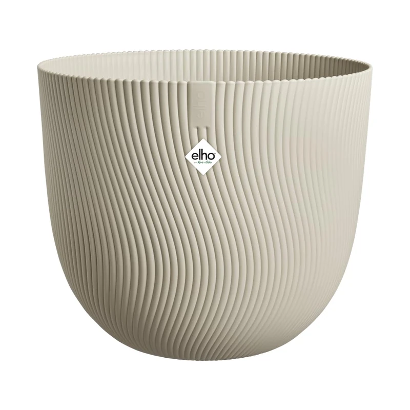 elho Sereh Round 60 - Large Plant Pot for Indoor & Outdoor - 100% Recycled Plastic - Ø 59 x H 50.6 cm - Beige/Mushroom Beige