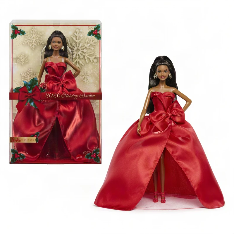 Barbie Signature Doll, 2026 Holiday Black Hair Fashion Doll