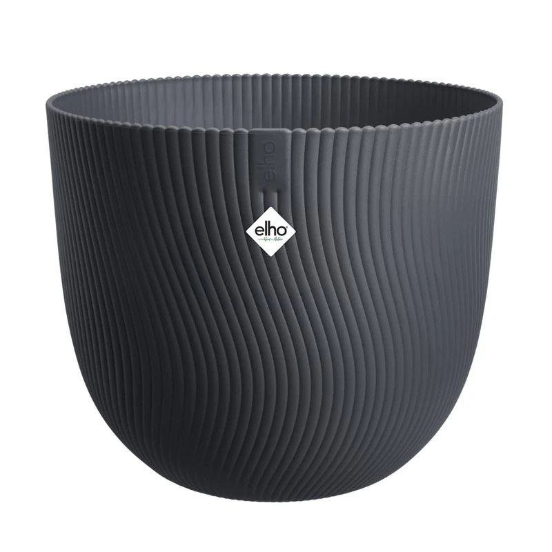 elho Sereh Round 60 - Large Plant Pot for Indoor & Outdoor - 100% Recycled Plastic - Ø 59 x H 50.6 cm - Black/Anthracite