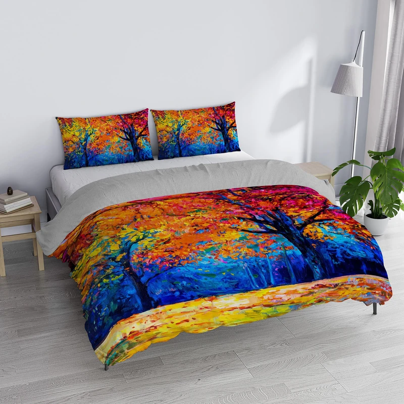 SD47 Double Duvet Cover Set, 100% Cotton, Made in Italy, 250 x 200 cm with Double Flap 50 cm + 2 Pillowcases 50 x 80 cm with Internal Flap, Digital Print - Image 1