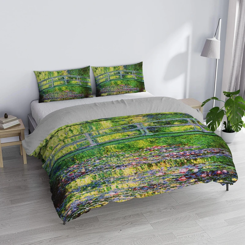 SD53 Double Duvet Cover Set, 100% Cotton, Made in Italy, 250 x 200 cm with Double Flap 50 cm + 2 Pillowcases 50 x 80 cm with Internal Flap, Digital Print - Image 1