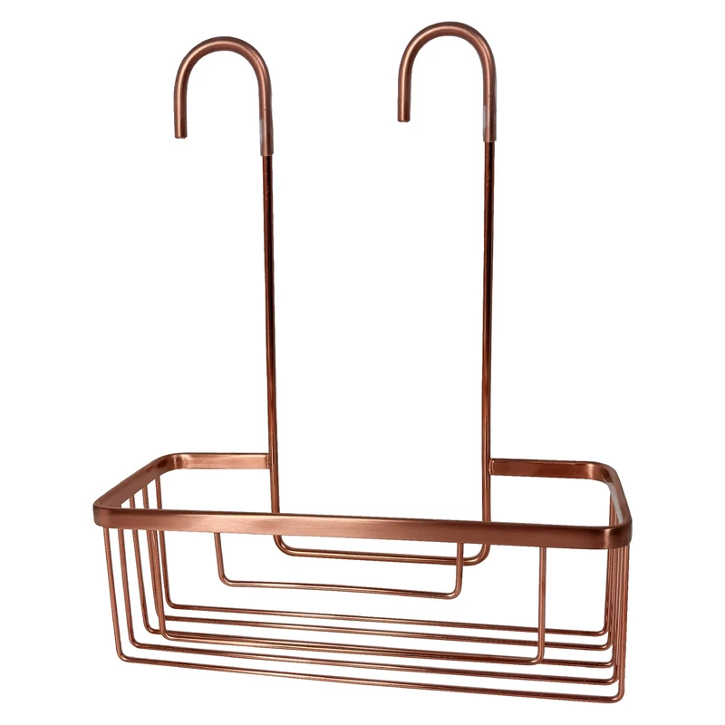 Gedy OTTAVIANO Hanging Shower Basket Shower Shelf, Stainless Steel, Rose Gold, 30 x 12 x 37 cm