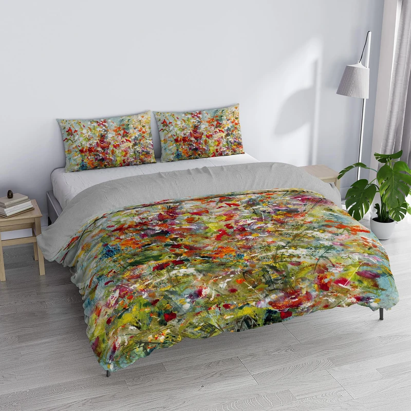SD20 Double Duvet Cover Set, 100% Cotton, Made in Italy, 250 x 200 cm with Double Flap 50 cm + 2 Pillowcases 50 x 80 cm with Internal Flap, Digital Print - Image 1