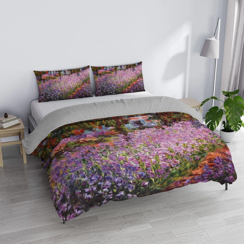 SD55 Double Duvet Cover Set, 100% Cotton, Made in Italy, 250 x 200 cm with Double Flap 50 cm + 2 Pillowcases 50 x 80 cm with Internal Flap, Digital Print