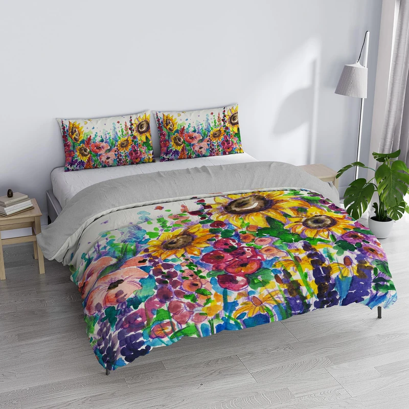 SD24 Double Duvet Cover Set, 100% Cotton, Made in Italy, 250 x 200 cm with Double Flap 50 cm + 2 Pillowcases 50 x 80 cm with Internal Flap, Digital Print