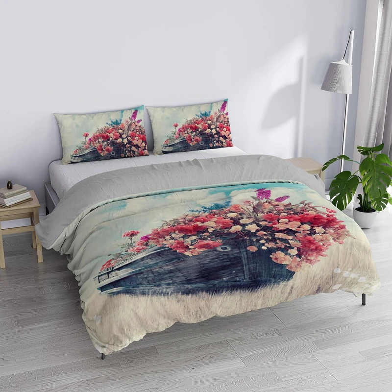 SD17 "Dreams of Author" Double Duvet Cover Set, 100% Cotton, Made in Italy, 250 x 200 cm with Double Flap 50 cm + 2 Pillowcases 50 x 80 cm with Internal Flap, Digital Print - Image 1