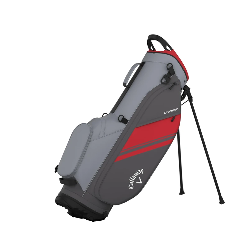 Calaway Golf Chase Stand Bag 2026, Steel Graphite/Fire Red
