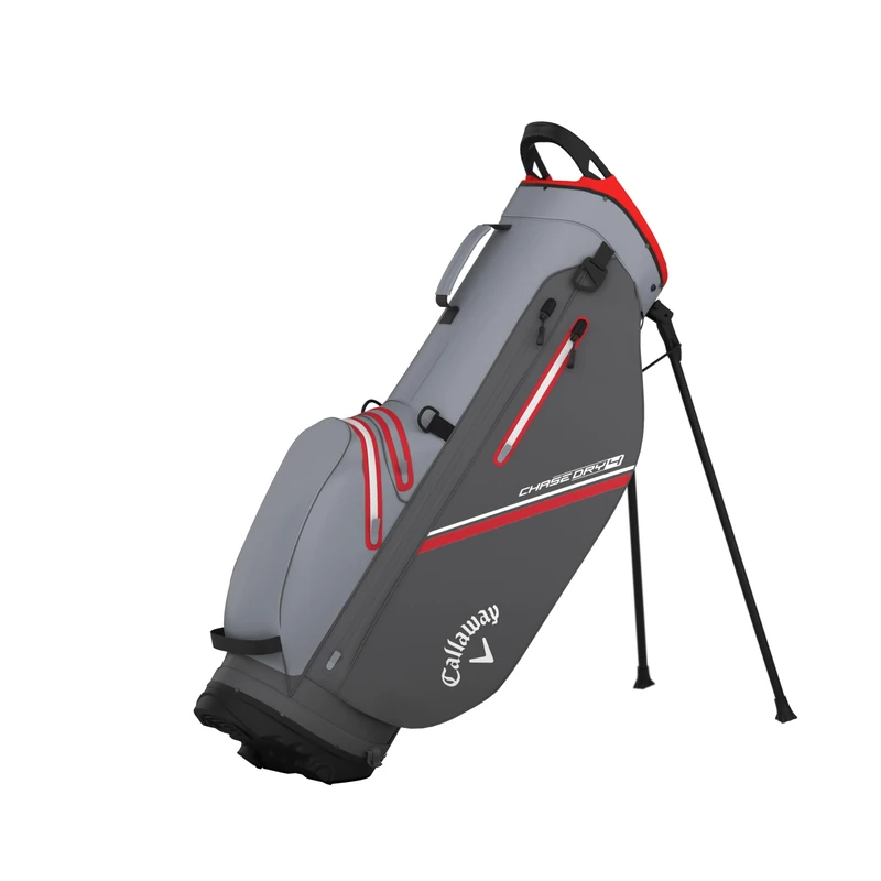 Callaway Golf Chase Dry Waterproof Stand Bag 2026, Steel Graphite/Fire Red