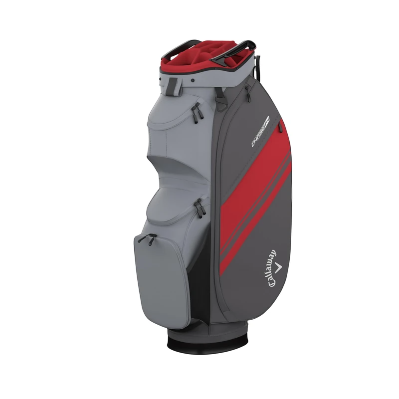 Callaway Golf Chase Cart Bag 2026, Steel Graphite/Fire Red