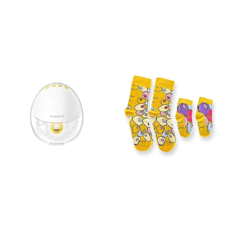 Bundle of Medela Motion InBra Wearable Electric Breast Pump + Medela Matching Mom-Baby Socks