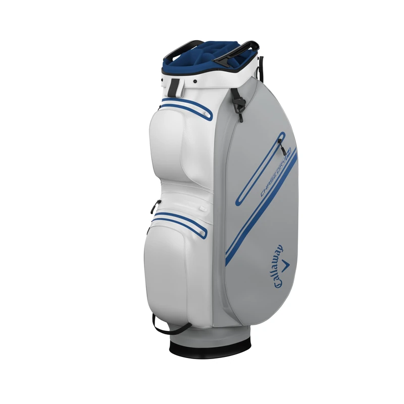 Callaway Golf Chase Dry Waterproof Cart Bag 2026, White/Silver/Royal