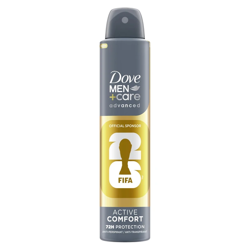 Dove Men+Care Advanced Active Comfort Anti-Perspirant Aerosol deodorant spray with ¼ moisturising cream for 72 hour protection + skincare 6x 200 ml