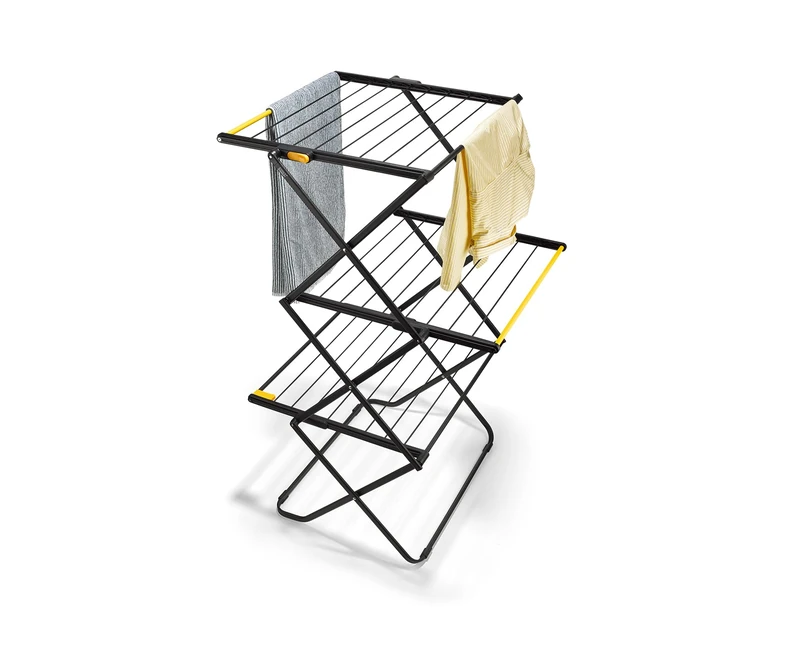 Joseph Joseph AirFrame 3-Tier Clothes Airer Drying Rack, 16 m Capacity, Indoor/Outdoor, Stable, Foldable, Compact Storage