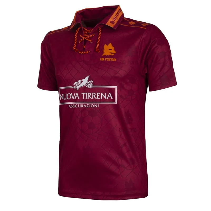 AS Roma AS Roma 1994-95 Retro Football Shirt Unisex Adult T-Shirt (Pack of 1), red, S/M - Image 1
