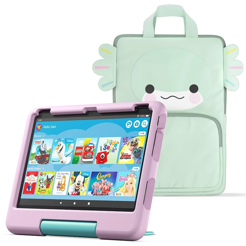 Amazon Fire HD 10 Kids tablet (newest gen) ages 3–7 | 10.1" screen, parental controls, 2-year worry-free guarantee, 32 GB + Carrying Case for Amazon Kids Tablets