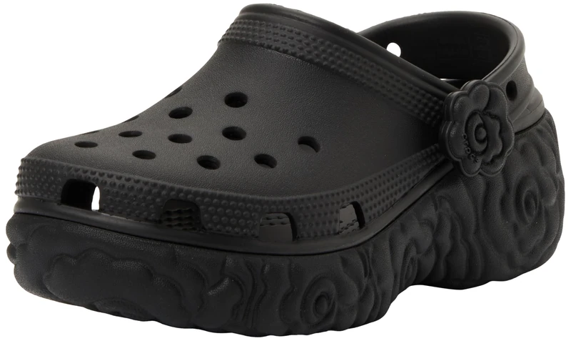 Crocs, Women, Classic Platform Bloom Clog, Black, 8 UK Women